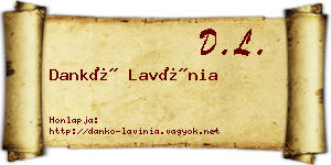 Dankó Lavínia névjegykártya